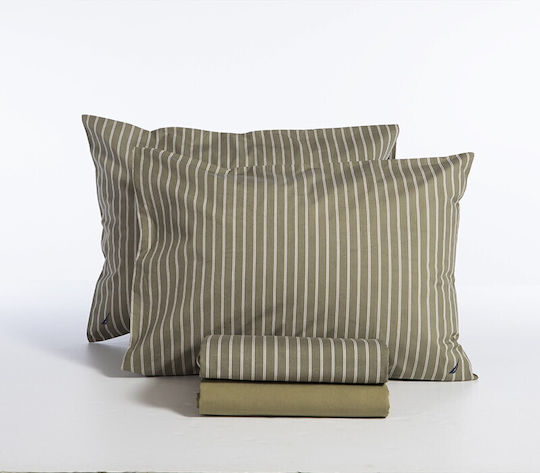 Nef-Nef Homeware Set Cearșafuri King Size 280x270cm. Nautica Coast Verde 4buc