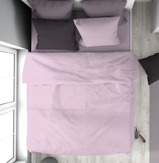Dimcol Duvet Cover Cotton Single 160x240 Solid 506 Light Purple