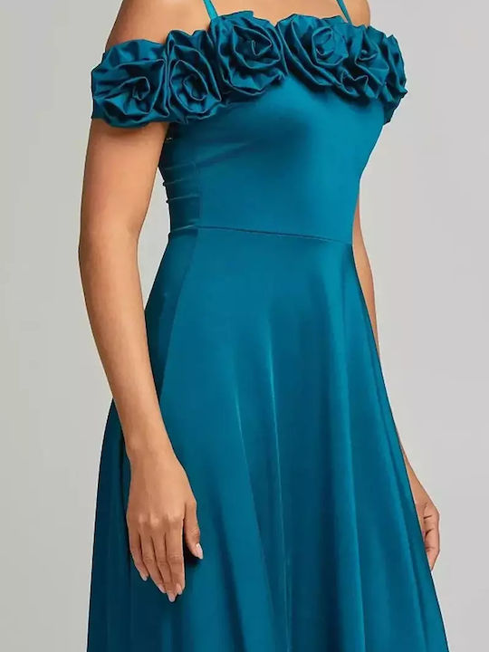 Maxi Dress for Wedding / Baptism Petrol Blue