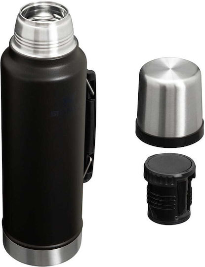 Stanley Classic Legendary Stainless Steel Thermos Bottle BPA Free 1.4lt Matte Black Pebble With Handle