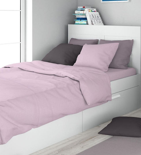 Dimcol Μαξιλαροθήκη με Φάσα Light Purple 50x70εκ.