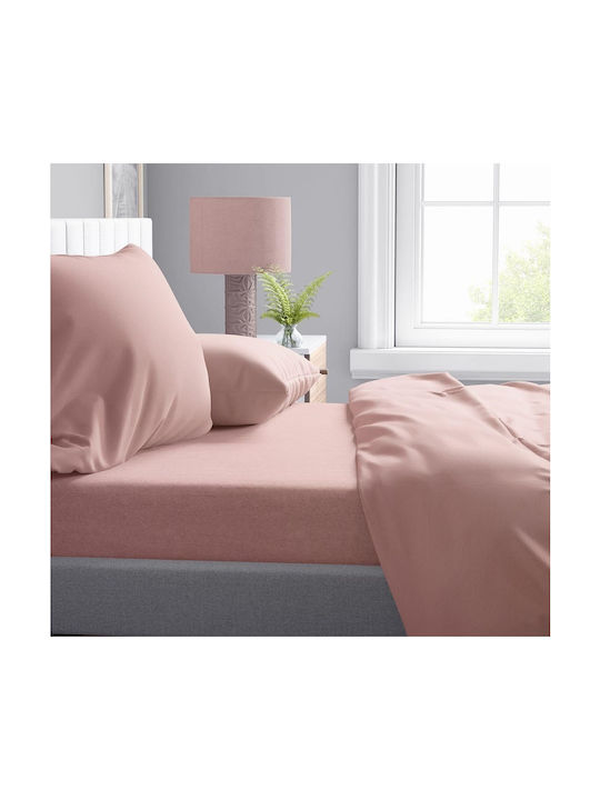 Dimcol Μαξιλαροθήκη με Φάσα Dusty Rose 50x70εκ.