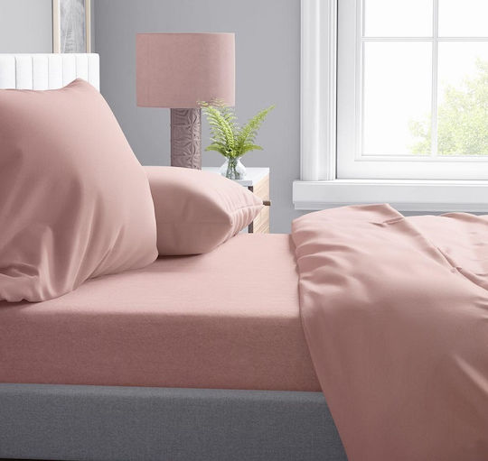 Dimcol Μαξιλαροθήκη με Φάσα Dusty Rose 50x70εκ.