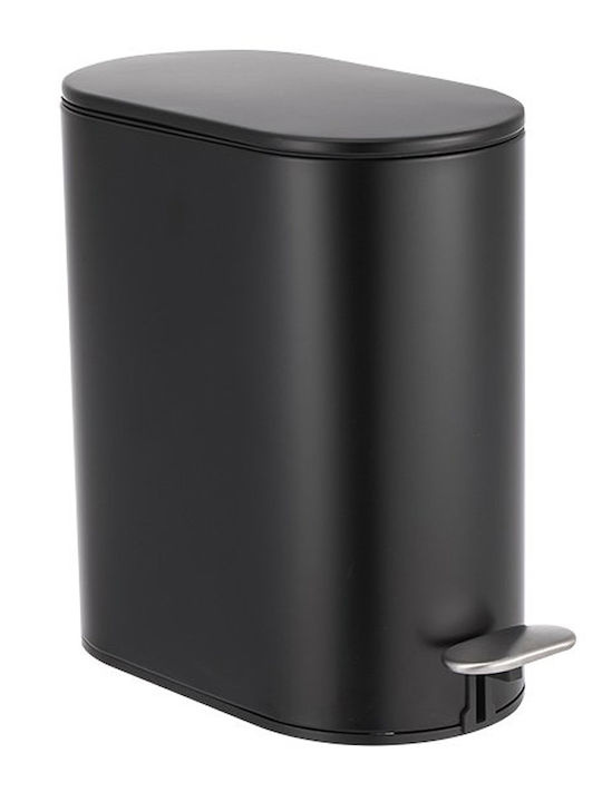 Sidirela Metallic Toilet Brush and Basket Set Soft Close 5lt Black