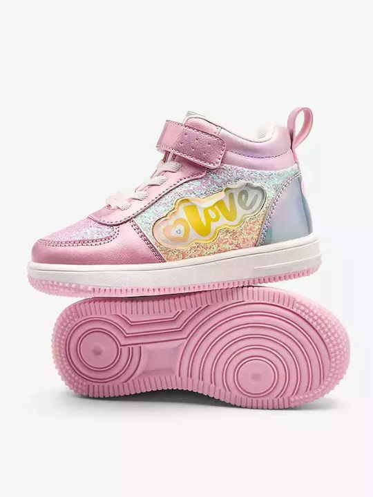 Kinder Sneakers Hoch Rosa
