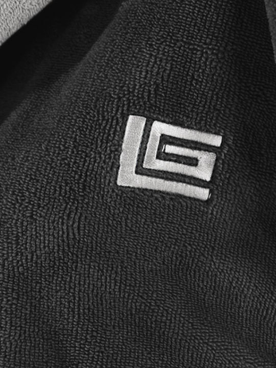 Guy Laroche Monogram Μπουρνούζι με Κουκούλα Black