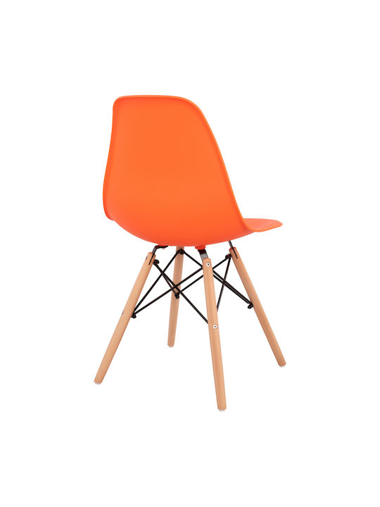 Twist PP Kitchen Polypropylene Chair Orange 46.5x53x82cm 4pcs