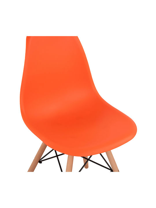 Twist PP Kitchen Polypropylene Chair Orange 46.5x53x82cm 4pcs