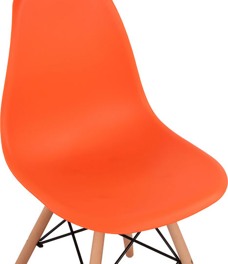 Twist PP Kitchen Polypropylene Chair Orange 46.5x53x82cm 4pcs