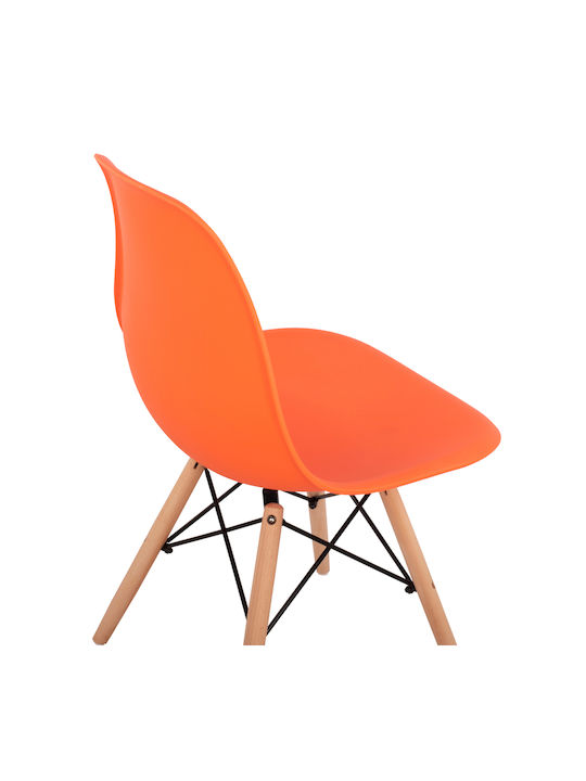 Twist PP Kitchen Polypropylene Chair Orange 46.5x53x82cm 4pcs