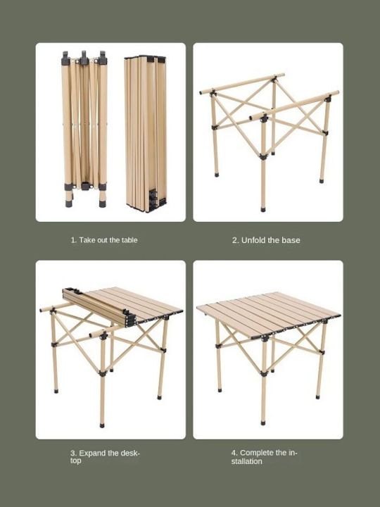 Tisch Zusammenklappbar Beige 64x50x45cm