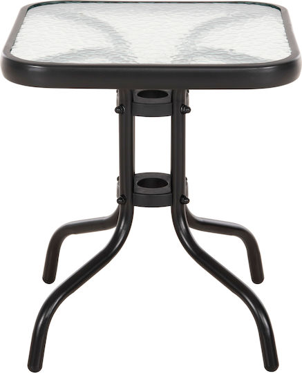 Metal Masa auxiliară pentru spații exterioare mici Figo Negru 45x45cm