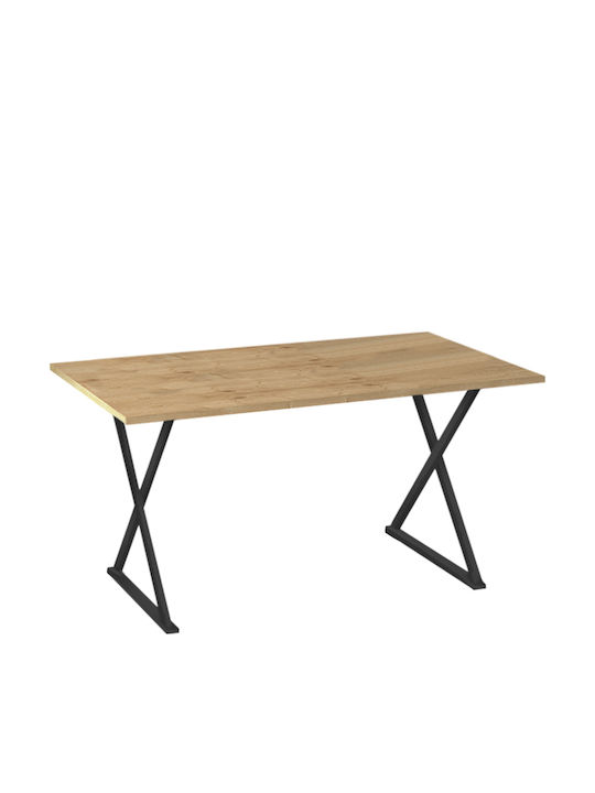 Bette Table Kitchen Wooden with Metal Frame Sonoma / Anthracite 140x80x76cm