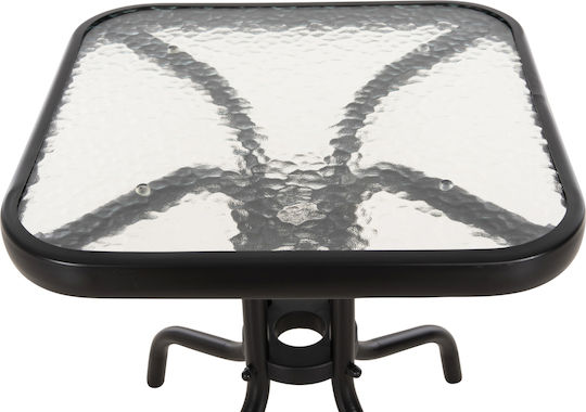 Metal Masa auxiliară pentru spații exterioare mici Figo Negru 45x45cm