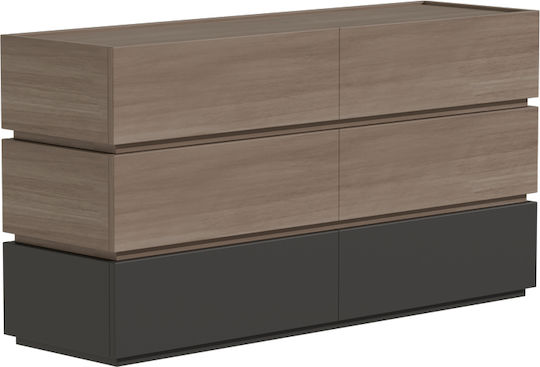 Συρταριέρα Креватокамарас Дървена Sonlen Anthracite-walnut 120x40x72бр