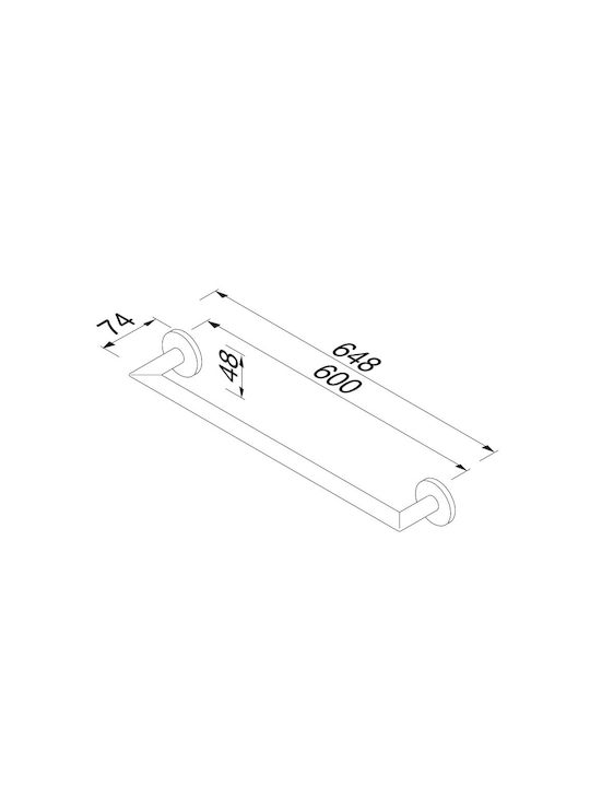 Geesa Nemox 6507/60 Single Wall-Mounted Bathroom Rail Chrome