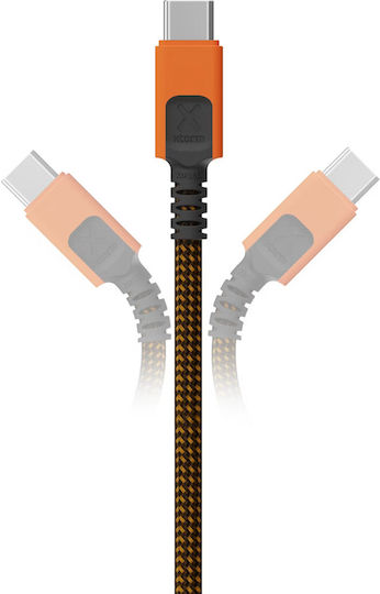 Xtorm Cablu Braided / Spiral USB 2.0 USB-C Masculin - USB-C 240W Power Delivery (PD) Portocaliu 1.5m MOB.ACC.00649
