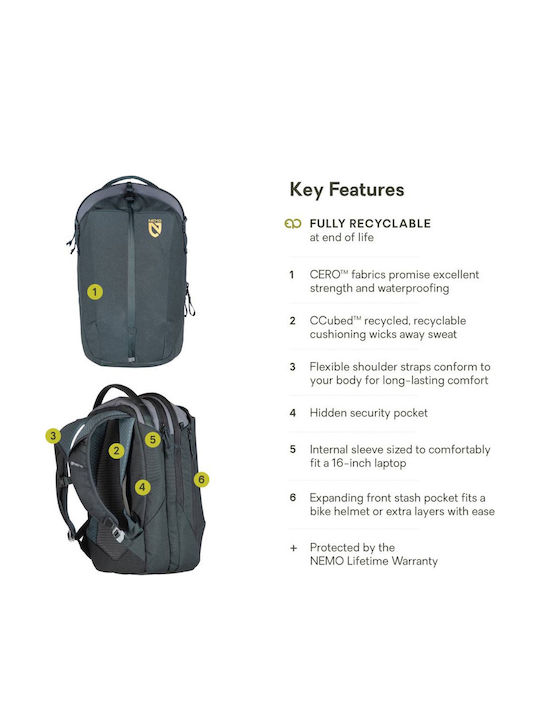 Nemo Equipment Backpack Αδιάβροχο 26lt Μαύρο