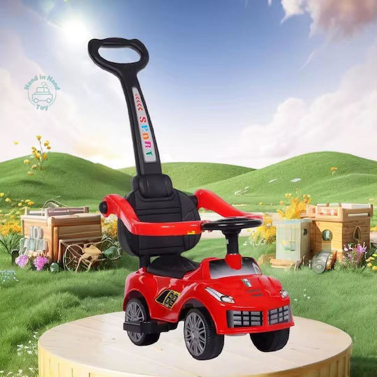 Car Ride On with Parental Handle for 12+ Months Red