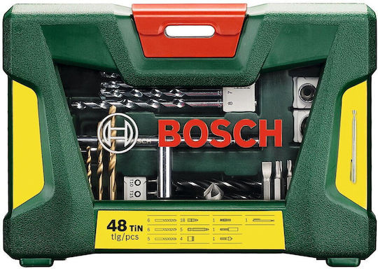 Bosch V-line Set of 48 Drills with Hexagonal Shank for Metal, Masonry and Wood
