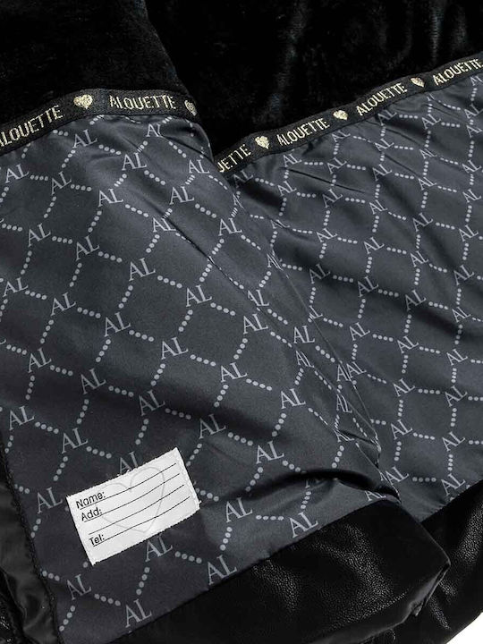 Kids' Quilted Jacket with Lining & Hood Black