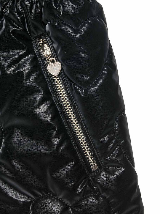 Kids' Quilted Jacket with Lining & Hood Black