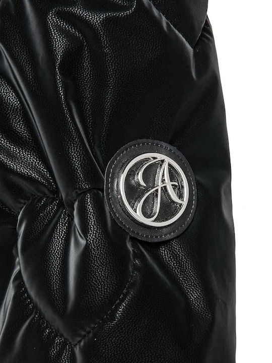 Kids' Quilted Jacket with Lining & Hood Black
