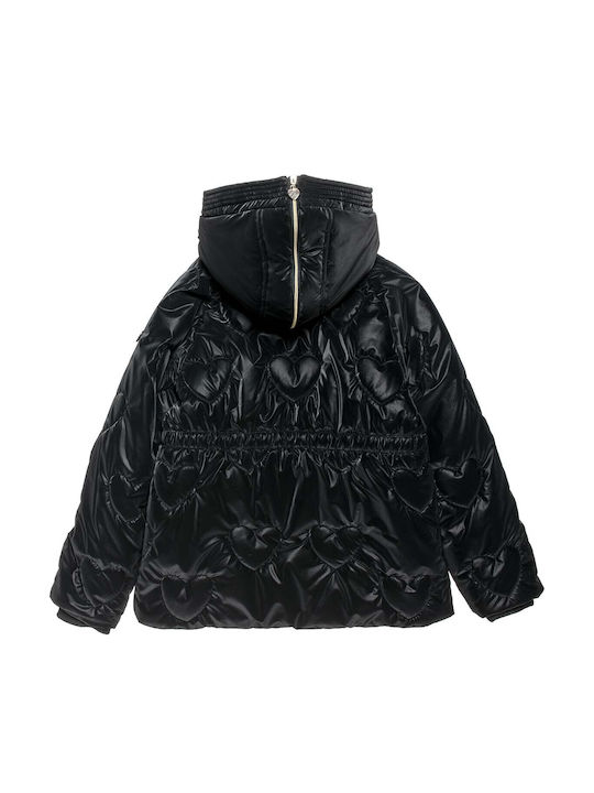 Kids' Quilted Jacket with Lining & Hood Black