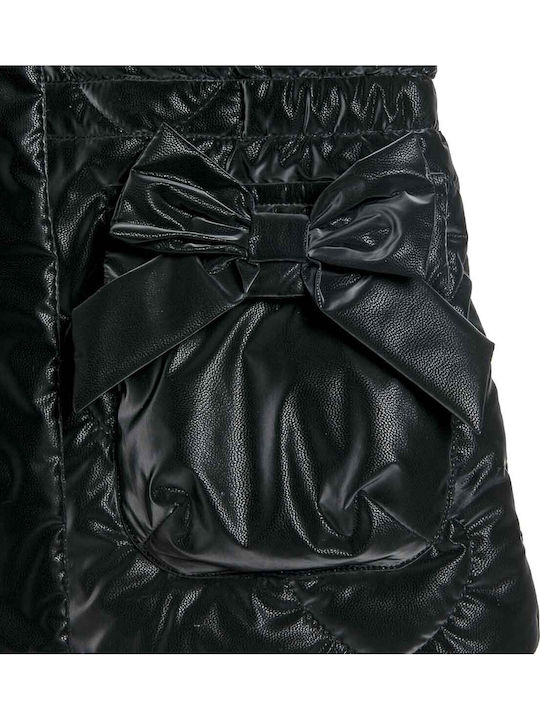 Kids' Quilted Jacket with Lining & Hood Black