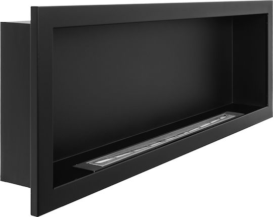 Globmetal Стенен Биоетанолова камина Вътрешно пространство Черен 120x14.4x40см