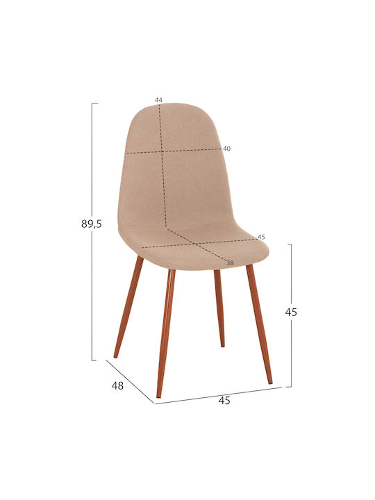 Leonardo Stühle Speisesaal Beige 4Stück 45x47x87cm