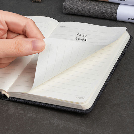 Deli Notebook 96 Sheets Ruled with Elastic Black