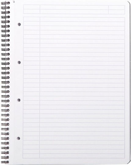 Rhodia Σημειωματάριο Σπιράλ 80 Φύλλων Ριγέ Μαύρο