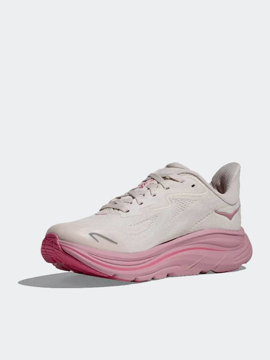 HOKA Clifton 10 Kids Sports Shoes Running with Laces Pink