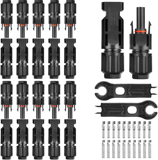Set 10 Conectori MC4 Onuvio Accesorii Fotovoltaice Panouri Solare Masculin Feminin 1000V 30A Certificat CE RoHS Impermeabil IP67