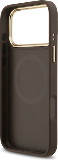 Guess Umschlag Rückseite Silikon / Kunststoff Braun (iPhone 17 Pro Max)