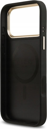 Guess Umschlag Rückseite Silikon / Kunststoff / Synthetisches Leder Schwarz (iPhone 17 Pro Max)