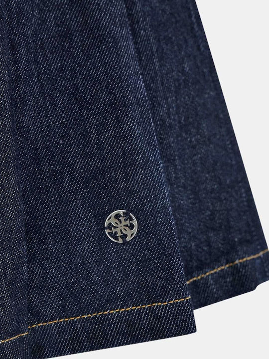 Kids' Denim Pleated Skirt Blue