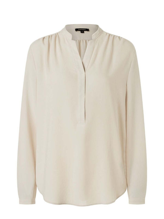 Women's Blouse with V Neckline Ecru