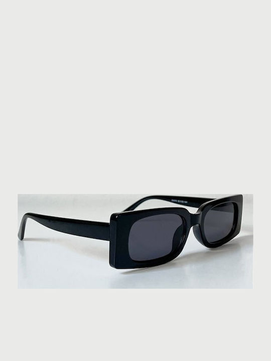 Looks Style Eyewear Women's Sunglasses with Black Plastic Frame and Black Lens 74cam-21015