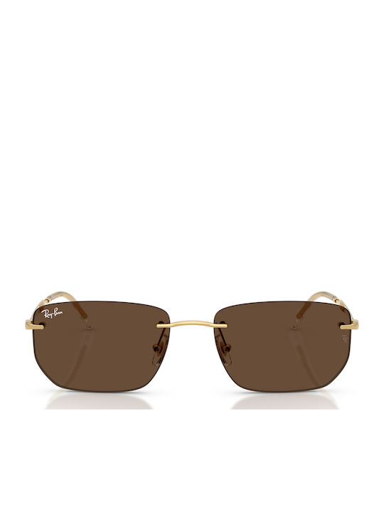 Ray Ban Unisex Ochelari de soare cu Auriu Cadru și Maro Lentilă RB3768 001/73