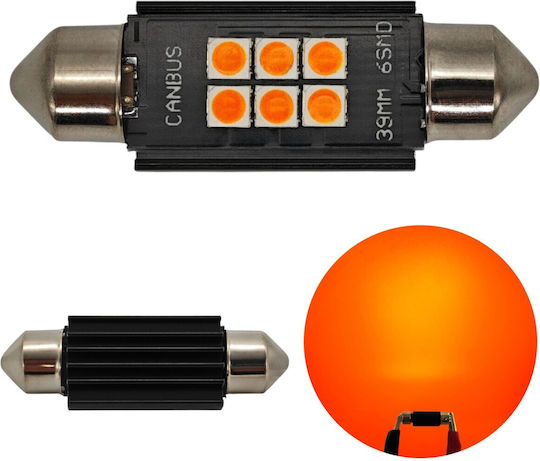 C5w C10w Bec Led Sv8.5 12-24v Canbus 39mm Portocaliu