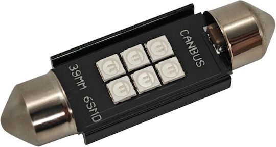 C5W C10W LED Bulb SV8.5 12-24V Canbus 39mm Green