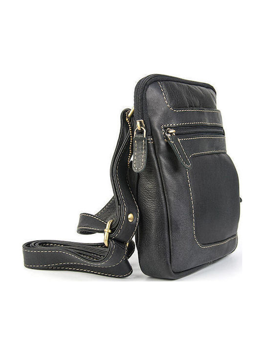 Leather Men's Bag Shoulder / Crossbody Black