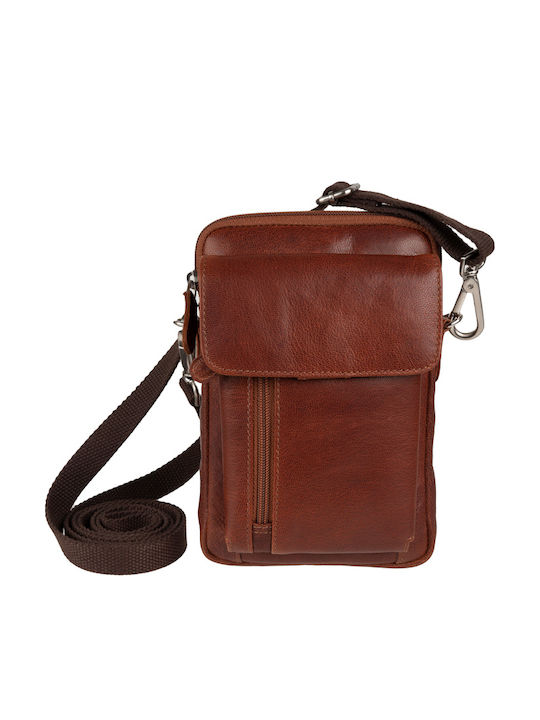 Leather Men's Bag Shoulder / Crossbody Tabac Brown