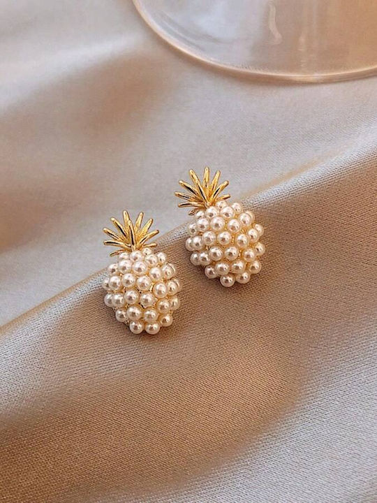 Eluna Earrings Gold Plated with Pearls