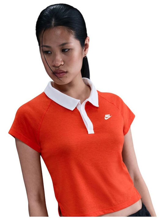 Sportswear Γυναικεία Polo Μπλούζα Κοντομάνικη Πορτοκαλί