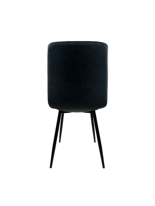 Yucaria Dining Room Artificial Leather Chair Anthracite/black 44x55x86cm