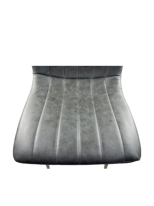 Yucaria Dining Room Artificial Leather Chair Anthracite/black 44x55x86cm