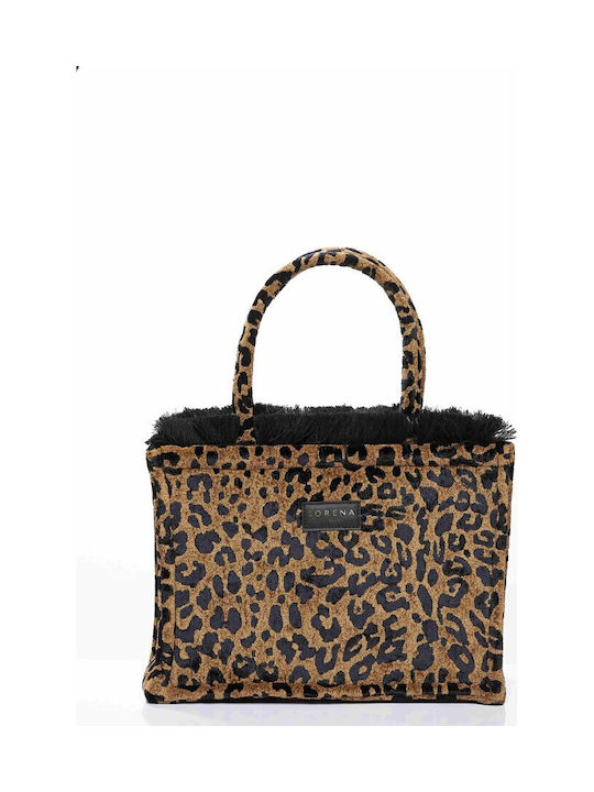 Leopard Velvet Damen Tote Tasche Braune